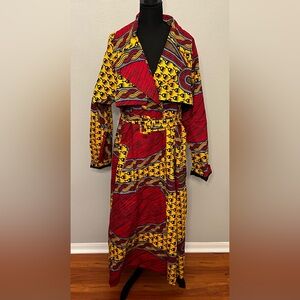 OFUURE Red and Yellow Patterned Coat
